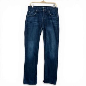 7 For All Mankind The Straight Jeans Sz 30 Dark Wash Classic Mid Rise